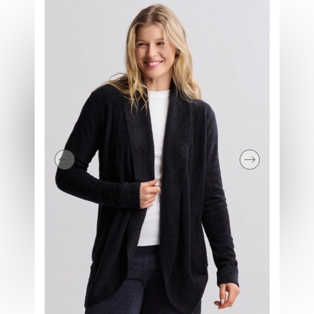 Barefoot Dreams CozyChic Lite® Circle Cardi Black Size L/XL